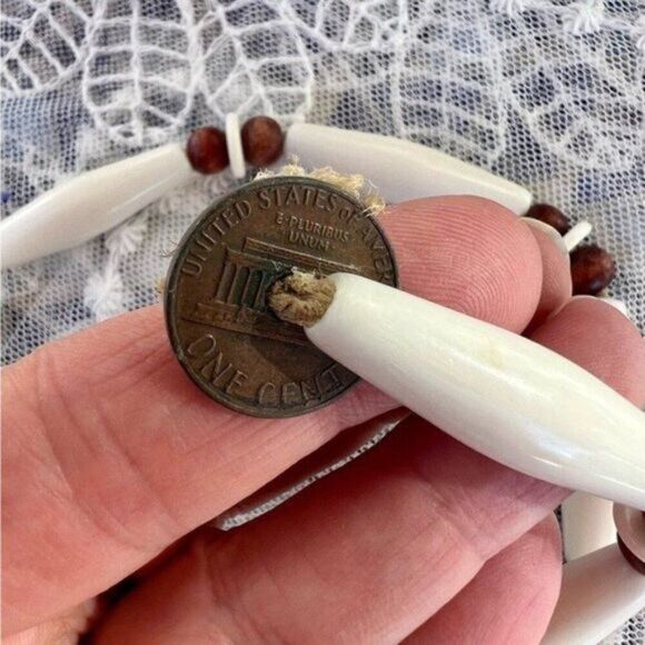 Vintage Hairpipe Surfer’s Necklace with Penny Clasp Unisex - Picture 5 of 10